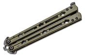 KS5150ODBW Couteau Kershaw Lucha vert Balisong Butterfly Lame Acier 14C28N Blackwash KVT Made USA - Livraison Gratuite