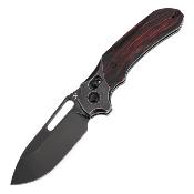 KT1099V4 Couteau Kansept Quasar Lame Drop Point Acier 154CM Manche G-Mascus Rouge & Noir Sécurité Crossbar Lock - Livraison Gratuite