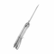 KUB291E1 — Couteau Kubey Vagrant Lame Acier 14C28N Sheepsfoot Beadblast Manche Polycarbonate Translucide Liner Locking Flipper - Livraison Gratuite