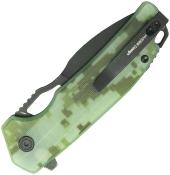 KUB316M — Couteau Kubey RDF Lame Acier 14C28N 60-62 HRC Black SW Drop Point Manche G10 Camo Button Lock Clip - Livraison Gratuite