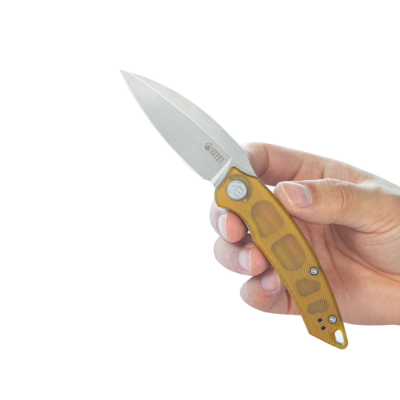 KUB333G Couteau Kubey Leaf Lame Spear Point AUS-10 Manche Ultem Linerlock Roulements céramique – Livraison Gratuite