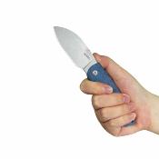 KUB455A Kubey Microburst KU455A – Couteau Lame Acier 14C28N Beadblast Manche Micarta Blue Etui Kydex Tek-Lok – Livraison Gratuite