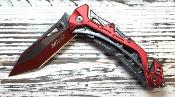 MTA997BRD Couteau Pliant MTech Rescue A/O | Lame Tanto Acier Two-Tone | Manche Red Aluminum Brise-Vitre & Coupe-Ceinture - Livraison Gratuite