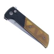 NMB2047UA3 Couteau North Mountain Chop2 Lame Tanto Acier Trois Couches Manche PEI Ambre & Alu - Livraison Gratuite