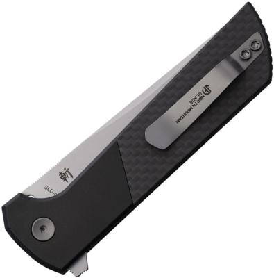 NMB2407CF — Couteau North Mountain Blade Chop 2 Button Lock Lame Acier SLD-Magic San Mai Tanto Manche Carbone Bolsters Aluminium Livraison Gratuite