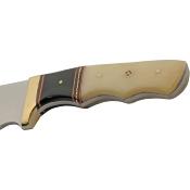 PA203452BO Couteau Skinner Buffalo Bone Lame Acier Inox Etui Cuir - Livraison Gratuite