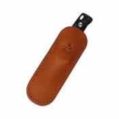 QS130BPE1 Couteau QSP Baby Penguin  | Lame fixe 14C28N Manche Fcarbone violet Housse cuir - Livraison Gratuite