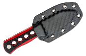 QS141B1 Couteau de Cou QSP Canary Black/Red Lame Acier 14C28N Etui Kydex - Livraison Gratuite