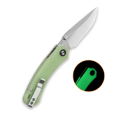 QS174B1 QSP Coyote Nitro V Glow G10 Couteau Lame Acier Nitro-V Manche Plaquettes Glow-in-the-Dark G10 Button Liner Lock - Livraison Gratuite