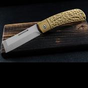 RR2284 Couteau Rough Ryder Apta Lame Cleaver Acier VG-10 Manche Laiton Slip Joint - Livraison Gratuite