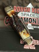 RR2529 Rough Ryder Swell Center Jack – Couteau de Poche Traditionnel Lames Acier Damas Manche Os Cannelle – Livraison Gratuite