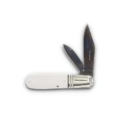 RR2669 Couteau Rough Rider Tuxedo Series Barlow Lame Clip/Pen Acier 440 Manche Micarta Blanc Slip Joint - Livraison Gratuite