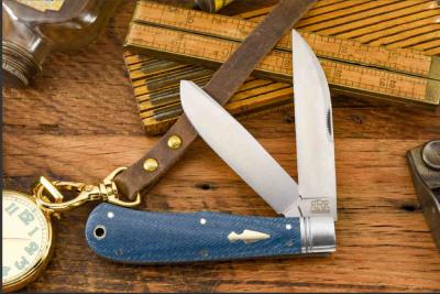 RRR011 Couteau Rough Ryder Reserve Heavy Trapper Denim Micarta Lames Acier D2 - Livraison Gratuite