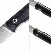 RS3721S Real Steel Bushcraft Plus II – Couteau Lame Fixe Acier 14C28N Scandi Manche G10 Black Housse Cuir – Livraison Gratuite 