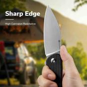 S230642 Couteau Sencut Omniform Lame Drop Point Acier 9Cr18MoV Manche Micarta Noir Linerlock IKBS – Livraison Gratuite