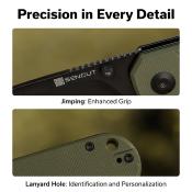 S240952 Couteau Sencut Aetheris Clip Point Lame Acier Inox 9Cr18MoV Manche G10 OD Green Linerlock Ouverture Flipper - Livraison Gratuite