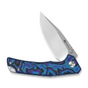 S250993 — Couteau SENCUT Quirk Lame Acier D2 Clip Point Satinée Manche Plaquettes G10 Bleu, Violet et Noir Liner Lock Flipper Thumb Stud - Livraison Gratuite