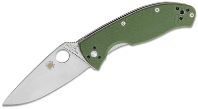 SC122GPGR Couteau Spyderco Tenacious Liner Lock Manche G-10 Vert Lame Drop Point Acier 8Cr13MoV - Livraison Gratuite