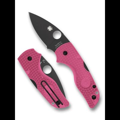 SC230PPNBK Couteau Pliant Spyderco Lil' Native Lightweight Lame Acier CTS-BD1N Manche FRN Rose Lockback USA - Livraison Gratuite