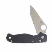 SC275CFPS — Couteau Spyderco ButtonUp Lame Acier 8Cr13MoV Modified Clip Point Serr Manche Fibre de Carbone G10 Button Lock - Livraison Gratuite