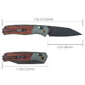 SRM259LAG Couteau SRM Medal 259L-AG | Lame Acier 14C28N Manche Alu/Bois Rosewood | Ambi Lock | Clip - Livraison Gratuite