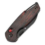 T1022V7 Couteau Tenable Model 6 Lame Sheepfoot Blackwash 14C28N – Manche G-mascus Rouge/Noir – Verrou Crossbar - Livraison Gratuite
