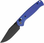 TD010FBL -Blue Couteau DEFCON Ultra Lite | Lame Clip Point Acier 14C28N Matte Black | Manche Blue G10 Axis Lock - Livraison Gratuite