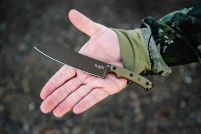 TPELCHM01 TOPS Knives Mini El Chete – Couteau Lame Acier 1095 Midnight Bronze Manche Green/Black Micarta Housse Kydex  USA - Livraison Gratuite