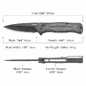 TVTY09OM14C Trivisa DOR-04BA – Couteau pliant Button Lock Lame Acier 14C28N Black Manche Black Micarta - Livraison Gratuite