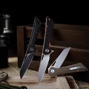 TVTY25RBG14 Monoceros-03RB Trivisa – Couteau pliant Liner Lock Lame Acier 14C28N Satin Manche Black G10 - Livraison Gratuite