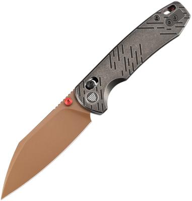 TVYD04RGMP Couteau Pliant Trivisa Firefly Ultra Lame Acier M390 PVD Or Rose Manche Titane Crossbar Lock Étui Cuir - Livraison Gratuite