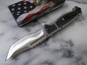 USMA3005GY Lot de 2 Couteau Semi-Automatique USMC Marines A/O Lame Tanto Acier 3Cr13  - Livraison Gratuite