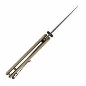 USMA3007TN Couteau pliant USMC | Lame Tanto combo Acier inox | Manche nylon Tan | Ouverture assistée Licence USMC - Livraison Gratuite