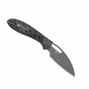  KIV3697A2 Couteau Pliant Kizer Masu Lame Acier 14C28N (HRC 58-59) Manche Micarta Motif Vortex Gris et Noir Button Liner Lock Livraison Gratuite