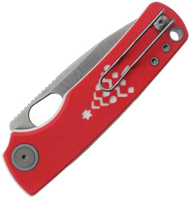 VOSA2617 Couteau VOSTEED Porcupine Lame Acier 154CM SW Manche G10 Red & White Button Lock - Livraison Gratuite