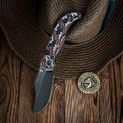 VOSA3905 Vosteed Naga – Couteau Lame Acier CPM S35VN Black Clip Point Manche Micarta Scarlet Void, Top Liner Lock – Livraison Gratuite