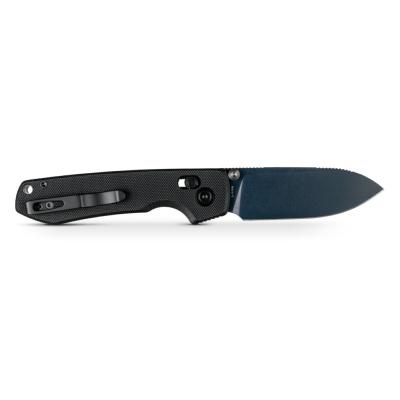 VOSA4910 — Vosteed Raccoon 2.0 Lame Acier Nitro-V 59-61 HRC Blue Stonewash Drop-Point Manche Plaquettes G10 Noir Crossbar Lock Thumb Stud Clip Livraison Gratuite