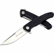 WAR091BKG Couteau pliant WithArmour Flint | Linerlock | Lame D2 satinée | Manche G10 noir texturé | Clip de poche - Livraison Gratuite