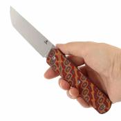 G2020A2 Couteau Foosa Tenable Knives | Lame Acier D2  Tanto | Manche Plaquettes Vortex Micarta | Housse Nylon | Livraison Gratuite