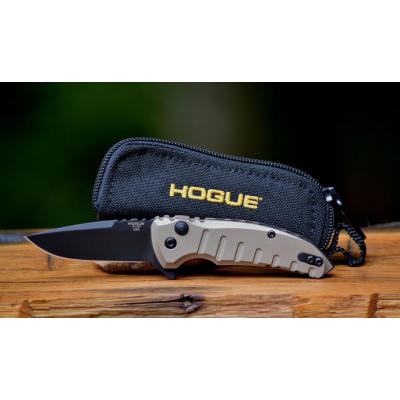 Couteau Hogue X1 Micro Desert Tan Lame Acier 154CM Manche Aluminium Button Lock Clip Made USA HO24177 - Free Shipping