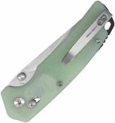 KUB464B Kubey Geri | Couteau Lame Acier 14C28N Satin | Manche G10 Jade | Crossbar Lock | Livraison Gratuite