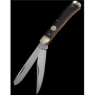 MR434 Couteau 2 Lames Marbles Trapper Acier D2 Manche Micarta - Livraison Gratuite