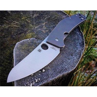 Couteau Spyderco SpydieChef Lame Acier LC200N Manche Titane Framelock SC211TIP - Free Shipping