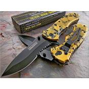 Couteau Tactical Tac-Force Ouverture Assistée Acier 440 Serrated Manche Alu TF800DTS - Free Shipping