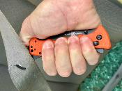 AMK1050RAK Al Mar Couteau de Secours Lame Acier D2 Manche G10 Orange Sécurité Max-Lock - Livraison Gratuite