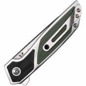 BG014 Couteau Begg Knives Diamici | Lame Drop Point Acier D2 | Liner Lock & Manche Acier & G10 Black/Green - Livraison Gratuite