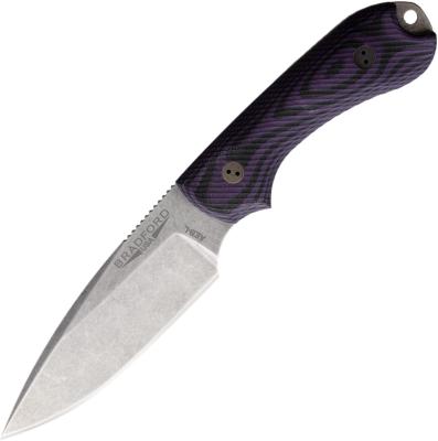 BRAD3FE119A Couteau Bradford Guardian 3 Purple/Black Lame Acier AEB-L Etui Cuir Made USA - Livraison Gratuite