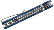 C23085BDS1 Couteau Civivi Triptych Lame Acier Damas Manche Blue Micarta Button Lock - Livraison Gratuite