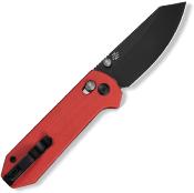 CIVC230732 — Couteau Civivi Yonder Lame Acier 14C28N 58-60 HRC Black Stonewash Drop-Point Manche G10 Rouge Crossbar Lock - Livraison Gratuite