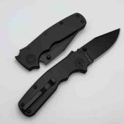 DEM19229 Demko Shark Cub | Couteau Pliant | Lame Acier CPM 20CV DLC | Manche Aluminium Noir | Shark Lock - Livraison Gratuite